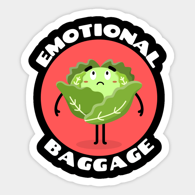 Emotional Cabbage | Cabbage Pun Sticker by Allthingspunny